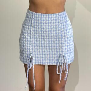 Blue Gingham Mini Skirt